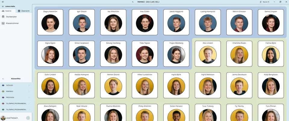 Schülergalerie: Sehen Sie alle Ihre Schüler mit Fotos – leicht zu erkennen, wer wer ist und zu welcher Klasse sie gehören.
